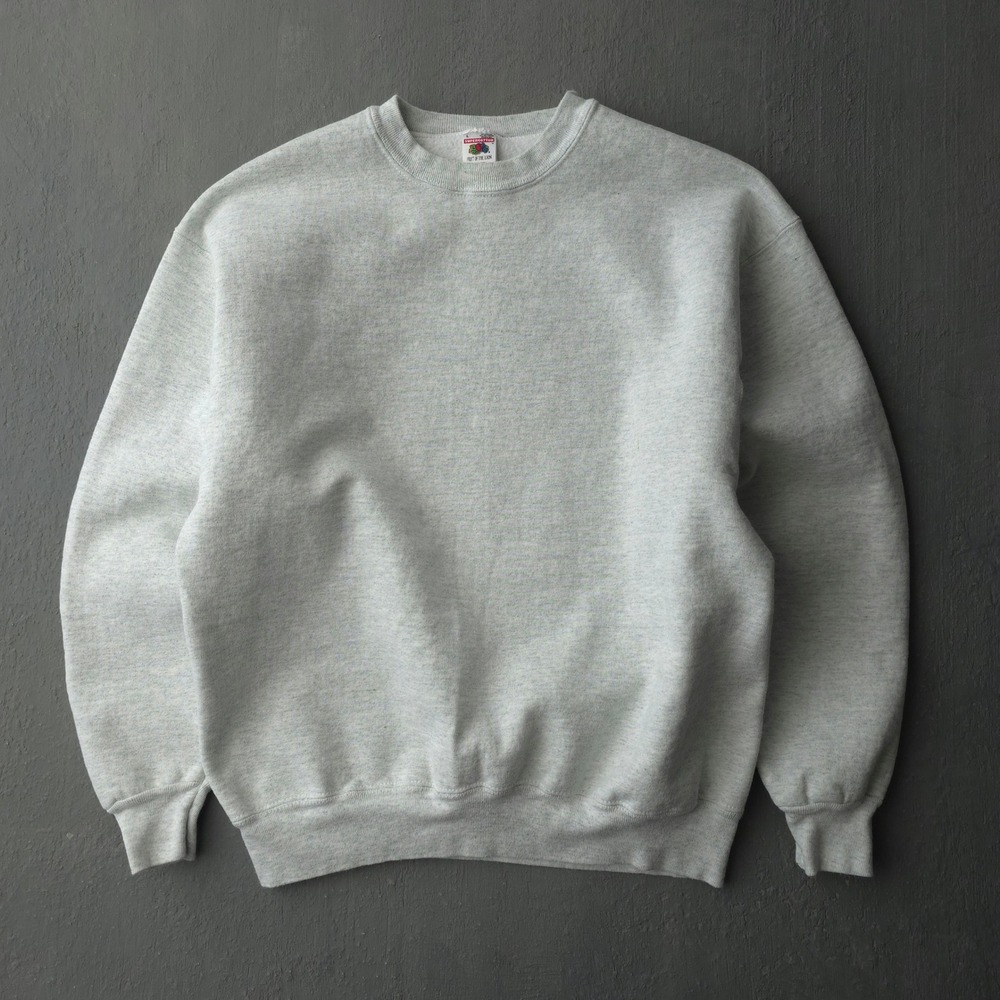 Vintage 90s Sweatshirt Large Gray Fruit of the Loom Supercotton Crewneck
